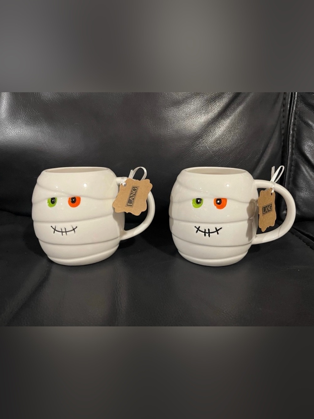 White Ceramic Mummy Face Mug - Halloween Decorative Coffee Cup